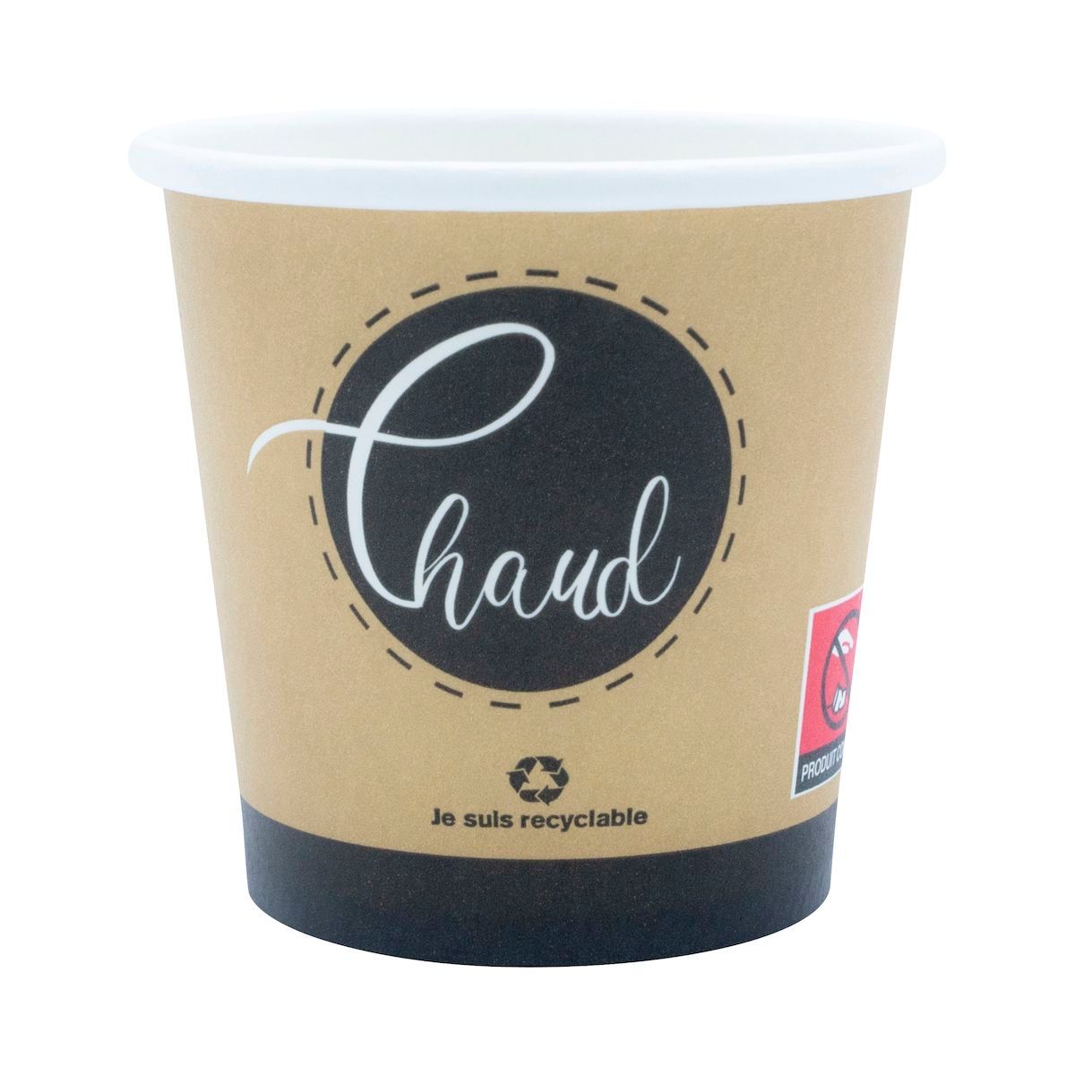 GOBELETS CARTONS Chaud & Froid 100mL (4oz) x50 - PUBLI EMBAL